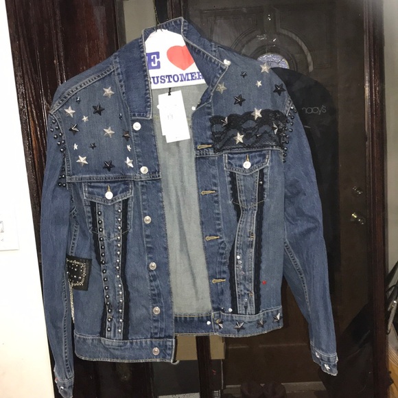 Zara Jackets & Blazers - Denim jacket with silver and black hardware
